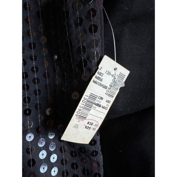 NWT Vintage black sleeveless sequin front tank MEDIUM - Picture 3 of 6